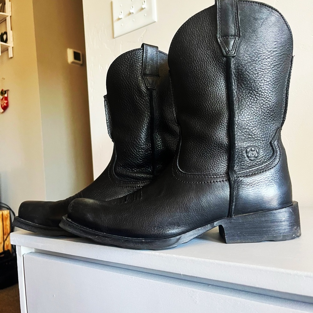 Ariat Rambler square toe boots.